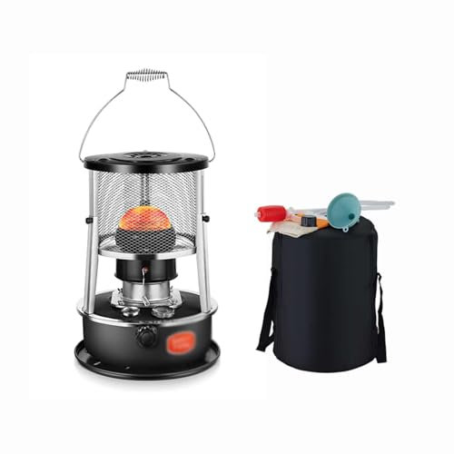 YYUINU Tragbare Kerosinkocherheizung, Kerosinkocher Für Den Außenbereich Camping-Ölheizungen, 360 ° Surround-Heizung, 9000 BTU,Black