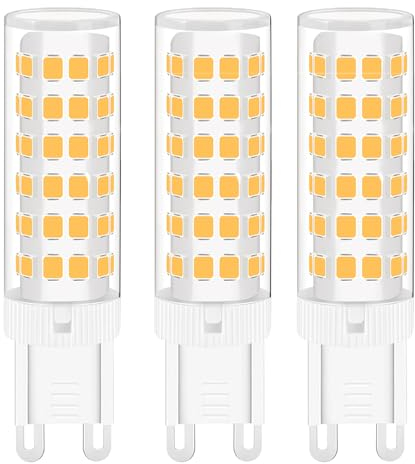 TIAFELNGLY G9 LED Warmweiß Lampen Leuchtmittel 360°Abstrahlwinkel Birne Sockel 7W Ersatz für 50W 55W Halogenlampe, AC 220-240V,3-er Pack