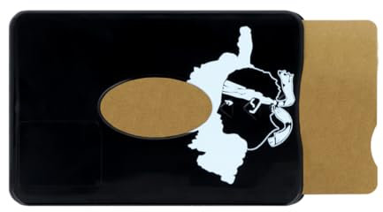 Color Pop Porte-Carte Rigide (1) Anti-RFID Collection Corse, tête de Maure – Fabrication Française – PVC – Anti-RFID - Protection Cartes bancaires - 6 x 9,1 cm