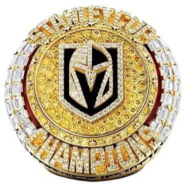 haobook 2023 Stanley Cup Golden Knights Championship Ring Nachbildung des NHL Championship Ring mit Holzbox Fans,8#