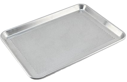 JISADER Bandeja perforada para panadería, bandeja para horno, rectangular, bandeja para galletas, bandeja para Pizza para fiesta, restaurante, repostería y, 60x40cm
