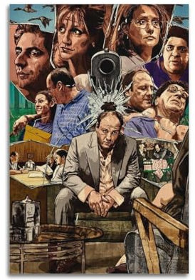 Poster auf Leinwand, Motiv: Die Sopranos, Wandkunstdruck, ästhetisches Wohnzimmer-Dekor, Malposter für Zuhause, Büro, Dekorationen, 30 x 45 cm