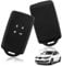 2 PCS Key Card Case for Renault, Silicone Key Fob Cover 4 Button Smart Key Cover Shell Soft Protective Keyless Smart Card Case Holder Fit to Clio/Megane/Kadjar/Captur/Dacia Duster (Black)