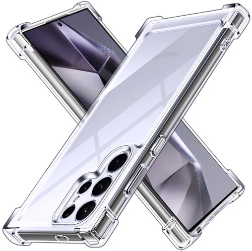 iVoler Anti Ingiallimento Chiaro Cover Case per Samsung Galaxy S24 Ultra 5G, [Antiurto di Grado Militare] Custodia Sottile Trasparente per Assorbimento degli Urti con Paraurti in TPU Morbido