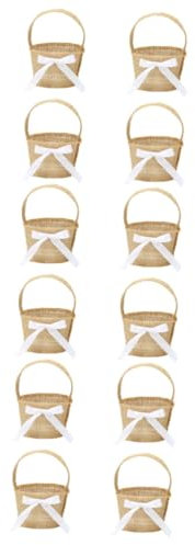 Anneome 12stücke Hochzeitskorb Aus Jute Süßigkeiten Aufbewahrungstasche Rustikaler Blumenkorb Für Blumenkinder Hochzeitsfeier Stilvolle Deko Für Romantische Anlässe