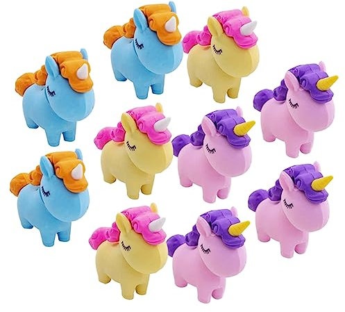 TOYANDONA 10 Pièces La Gomme Gommes à Crayons pour Enfants Mini Jouets en Vrac Jouet pour Enfants Caoutchoucs De Licorne Gommes à Crayons Puzzle pour Enfants Récompense en Classe Mini Gomme