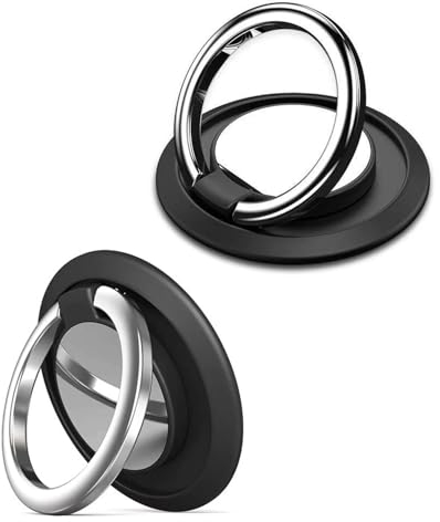 QZKJQDD Handy Ring Halterung, Handy Ring, Handyring, Handy Halter, Handy Fingerhalterung, Handy Halterung Hand, Fingerhalterung Handy, Um 360 Grad drehbarer Telefongriff (2 Stück-Schwarz)
