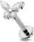 OUFER 16G Schmetterlin Knorpel Ohrpiercing Titan G23 Helix Ohrringe Innengewinde Conch Piercing Klar CZ Ohrpiercing Helix 8 mm Körperpiercing Labret Piercing