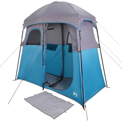 vidaXL 2 Person Shower Tent Blue Waterproof