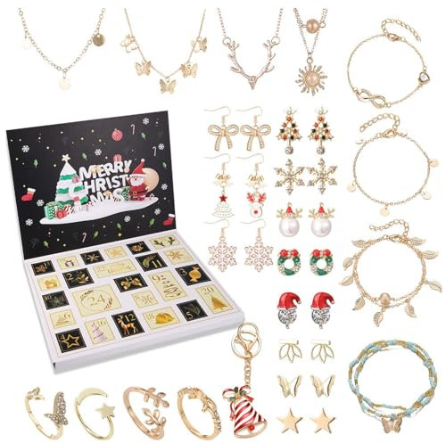 Weihnachten 2024, Prinzessinnen-Make-up-Set, Schmuck, Prinzessinnen-Make-up, Schmuck, Countdown-Kalender, Mädchen-Party-Dekor
