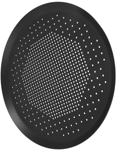 HOLIDYOYO Bandeja para Pizza Redonda Antiadherente Bandeja para Hornear Bandeja Perforada para Horno