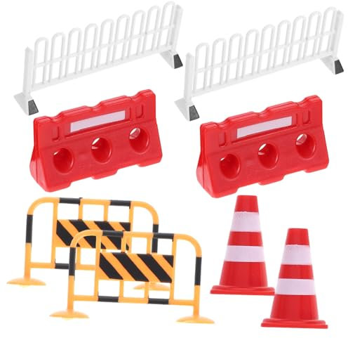 DRESSOOS 8 Pièces Jouets Cognitifs Roadblock Mini Panneaux De Signalisation Routière Panneaux De Signalisation pour Enfants Jouets De Chantier Panneaux D'arrêt De Jouets Plastique
