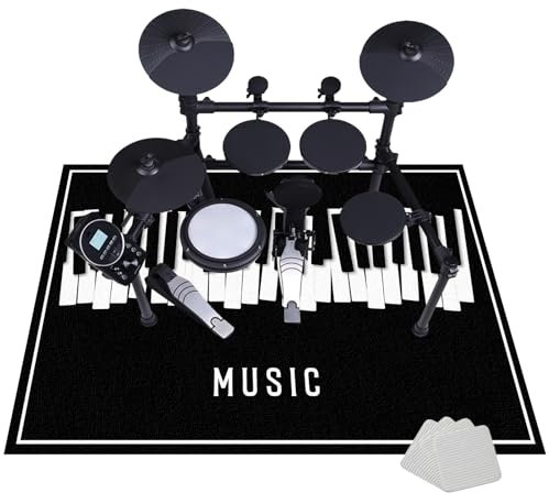 JaevKwzy Alfombra para Batería, Alfombrillas Insonorizada Antideslizantes para Caja de Bombo Bateria Electrónico y Otros Instrumentos Musicales, 180 x 140 cm Tambor Alfombra, Alfombras de Tambor