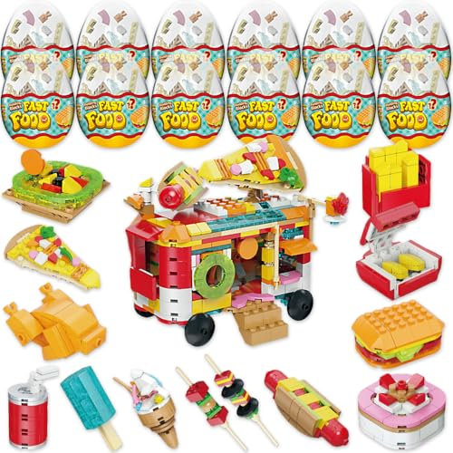 Afoxon 12Pack Easter Toys for Kids Prefilled Easter Eggs with Building Blocks, Easter Building Kit for Kids Easter Basket Stuffers, Easter Egg Hunt, Easter Basket Fillers
