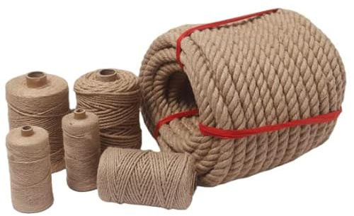 Hemp Rope, 32ft Natural Thick Jute Rope Large Decorative Hemp Rope Twisted Rustic Shabby Burlap(40mm 10m)