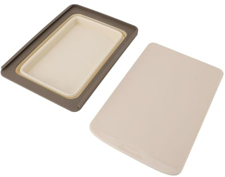 2 in Foldable Cutting Board and Dish Tub – Portable Folding Chopping Board and Sink, Multifunctional Space-Saving Kitchen Tool for Camping, Picnics, Outdoor Activities (Khaki)