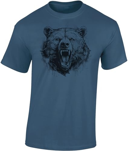 Baddery Bären T-Shirt - „Rage of the Wild“ | Jagd Shirt für Herren & Damen mit Bär-Motiv