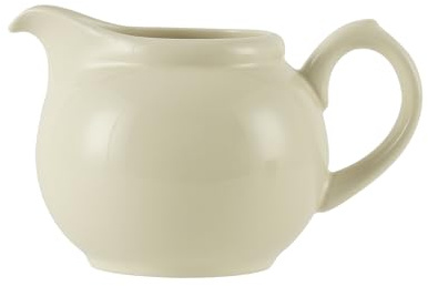 Ceramics Milk Jug,Porcelain Coffee Milk Jug with Handle for Home and Kitchen - 350ml (Ivory)
