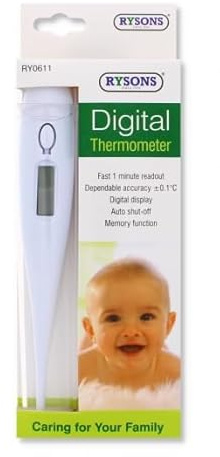 Digitales Thermometer, schnelle genaue Körpertemperaturmessung, sofortige Fiebererkennung, einfach zu bedienen, flexible Spitze, medizinisches Thermometer für Erwachsene, Kinder, Babys, hygienisch