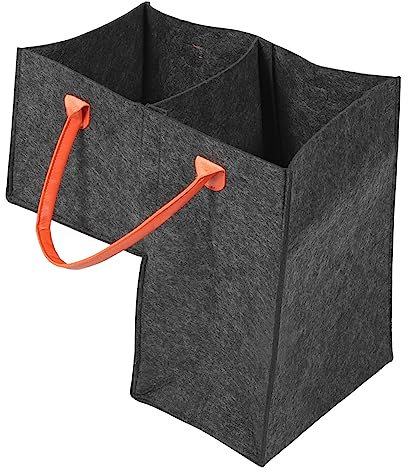 PRETYZOOM Cestino Portaoggetti Per Scale in Feltro Organizer Pieghevole Con Maniglia in Pu Contenitore Per Scale Per Vestiti e Giocattoli