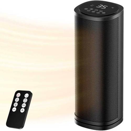 1800W Radiateur Electrique Economique, Chauffage D'appoint Salle de Bain avec Télécommande, Chauffage Electrique avec 70° Oscillant,12H Minuterie & Protection Contre, Adapté aux Bain, Chambres
