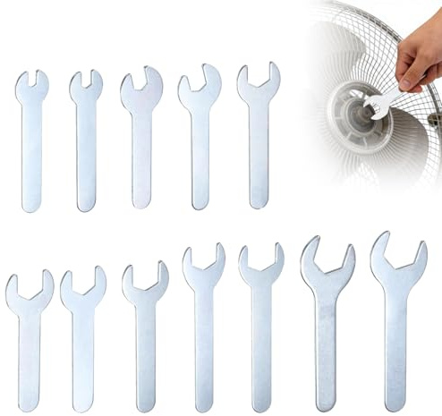 Xiansini 12 PCS Thin Open End Wrench, 4/5.5/7/8/11/12/13/15/17/19/22/23mm Mini Wrench Sets for Household Maintenance, Metric U-Shaped Single Open End, Small Ratchet Spanner Sets for Industry Machine