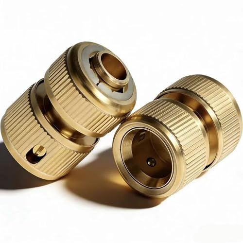 2PCS 1/2 Inch Garden Hose Fittings Set，Brass Hose Quick Connectors
