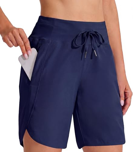 Aseniza Women's Running Shorts Gym Sports Sweat High Waisted | Casual Workout High Waisted Yoga Lightweight Athletic Track Shorts with Pocket