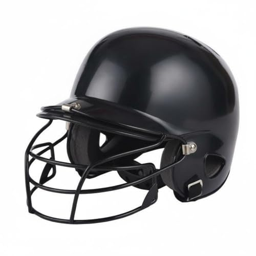 predolo Casco de Bateo de Béisbol Acolchado Amortiguador Casco de Bateo con Mascarilla Equipo Deportivo para Jóvenes, Negro, Niños A