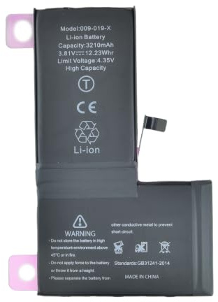 OnlyTech - Batteria Premium Capacità Aumentata di Sostituzione per iPhone X - Capacità 3210mAh, qualità identica (chip TI) - Con adesivo