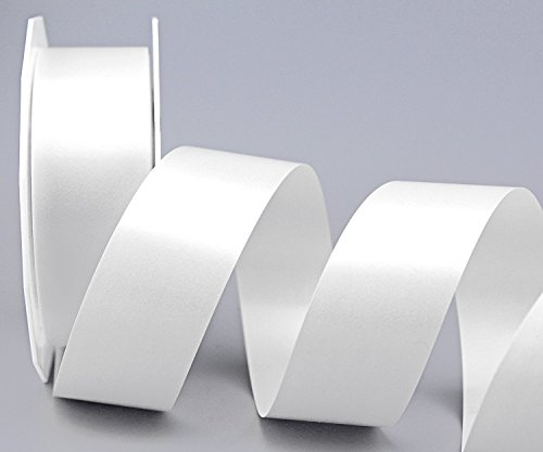 Polyband Weiss 40 mm x 90 m Geschenkband Dekoband 4 cm Glanzband WETTERFEST Schleifenband Kräuselband Ringelband Maibaum Deko