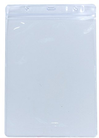 CKB LTD A5 JUMBO größe Extra größ Porträt Vertikal klar/durchsichtig ID Wasserdichte Kunststoff Kartenhalter für Lizenz Ausstellungen Beutelgröße 250x170mm, Kartengröße Bis zu 166x220mm - 50 Stück