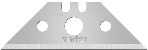 MARTOR 10x Trapezklinge 19 mm, 2-fach, Stahl, Doppel-Facette | Im Spender, beidseitig geschliffen, Cuttermesser & Sicherheitsmesser, Handwerk, No. 42045.50