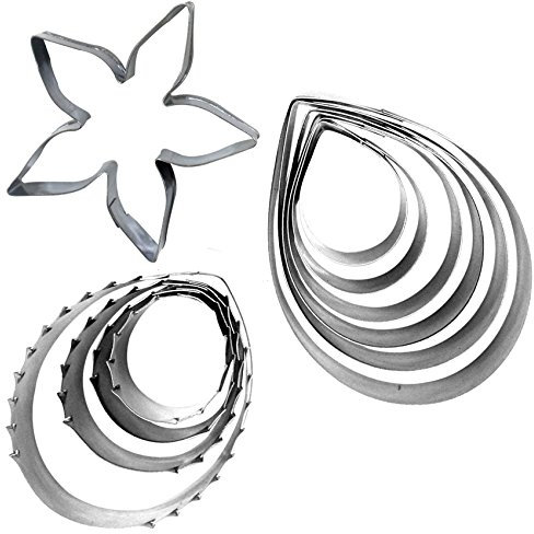 musykrafties Lot d'emporte-pièces en forme de fleur de rose avec feuille de calice