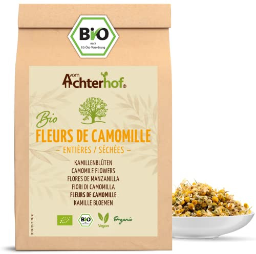 Fiori di Camomilla biologica 500g | interi e secchi | in qualità biologica | tè alla camomilla da fiori interi | 100% naturale | gusto leggermente amaro e delicato | vom Achterhof