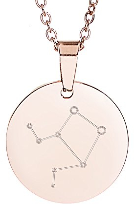 Gravado Halskette aus Roségold-Edelstahl mit Kreisanhänger und Sternbild Gravur, Damen Schmuck, inkl. Geschenkbox, Länge 50 cm