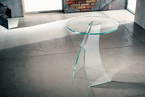 IMAGO FACTORY Jacqueline | Couchtisch Servetto - Lampentisch aus gebogenem Glas, Wohnzimmermöbel, Couchtisch, Serviertisch, hoher Eleganz, Wohnzimmermöbel, modernes Design
