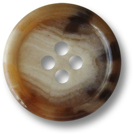 Knopfparadies - 8er Set Elegante braun Hellbraun naturweiß melierte Vierloch Kunststoffknöpfe in Horn Optik/Braun, Mittelbraun, Hellbraun, Naturweiß/Kunststoff Knöpfe/Ø ca. 15mm