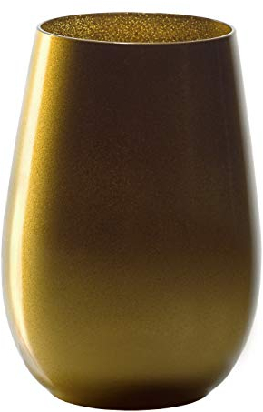 Stölzle Lausitz Bicchieri Acqua Elements Oro Metallizzato Set 6x 465ml – Bicchieri Cristallo Lavabili in Lavastoviglie – Eleganti Tumbler per Acqua Succo Cocktail – Resistenti e Versatili