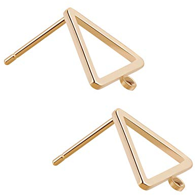 BENECREAT 10 STUCKE 18 Karat Gold uberzogene Ohrstecker Ohrstecker Dreieck Ohrstecker mit Loch fur DIY, Die Entdeckungen - 10.6x10.6mm