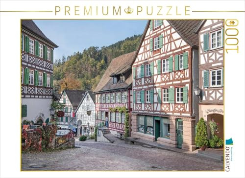 CALVENDO Puzzle Marktplatz mit Fachwerkensemple. Links befindet Sich der Gasthof Sonne | 1000 Teile Lege-Größe 64 x 48 cm Foto-Puzzle für glückliche Stunden