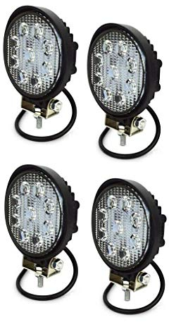 4 Stück 27W Scheinwerfer Kaltweiss Fluchtlicht 6000K Offroad Auto SUV ATV UTV LKW LED IP67 Arbeitsscheinwerfer Rund 116mm 12-24V DC Anhänger Traktor Bager Gabelstapler Grabenbager Wohnwagen Quad