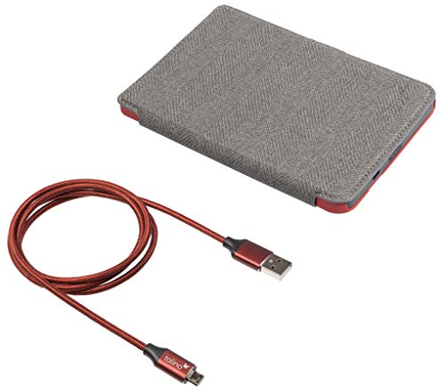 Tolino Page 2 Slimfit Tasche + Kabel grau-rot