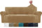 MAXIJIN Thick Velvet Sofabezüge 3-Sitzer Super Stretch rutschfeste Couchbezug für Hunde Katze Haustierfreundlich 1-teilige elastische Möbel Protector Plüsch Sofa Schonbezüge (3 Sitzer, Kamel)