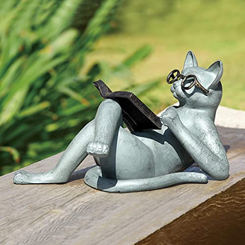 SPI Home 53028 Literarische Katze, Gartenskulptur, Aluminium