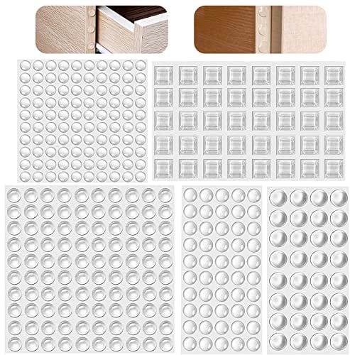 Gummipuffer, 322 Stück Selbstklebend Elastikpuffer,Gummifüße Türpuffer Transparent Anschlagpuffer, Gumminoppen für Glasplatten, Türen, Schränke, Schubladen