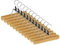 bomoe 12er Set Hosenbügel Natur Bügel Hosenspanner aus Massivholz FSC® Zertifiziert Hosen Kleiderbügel Holzklemmbügel mit Rutschfester Filzeinlage Haken verchromt 360°drehbar Holzbügel Ole
