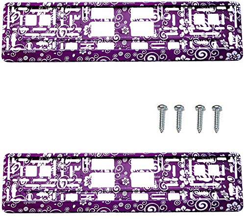 Kfz-Kennzeichen-Einfassung mit violetten Blumen, 2 Stück