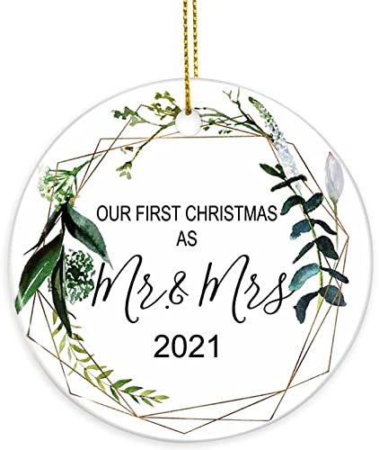 2021 erstes Weihnachtsornament, lustige 2021 Weihnachtsbaumschmuck, Pandemie Ornament, Quarantäne-Ornament, Keramik, rundes Ornament, Ornament zum Erinnern an dieses Jahr! (Mr & Mrs-White)