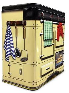MediMuc Nostalgischer Backofen beige - Dose in Form eines nostalgischen Backofens mit vielen Details - Keksdose, Blechdose - lebensmittelecht - Vol. 2,5l - Maße (L x B x H): 18,3 x 10,6 x 21,8cm